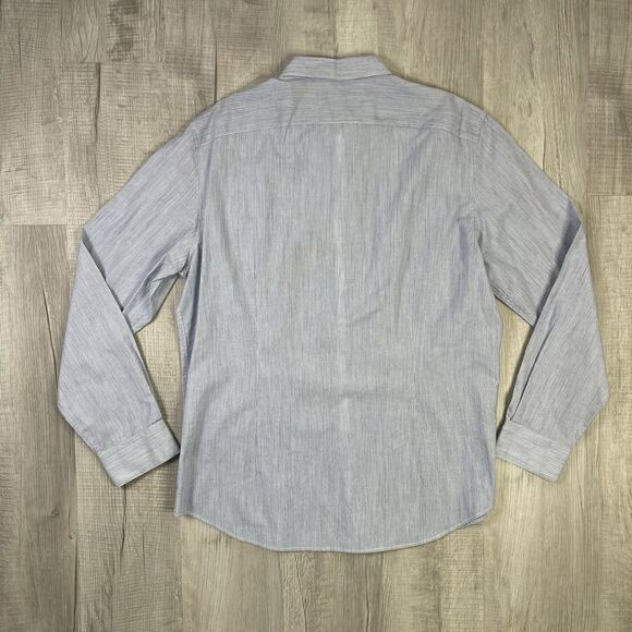 New John Varvatos Mens XL Light Blue Pin Stripes Seersucker Button Shirt O - Picture 9 of 9